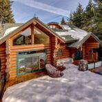 6361 Fairway Drive, interior and exterior views of this luxury log home.