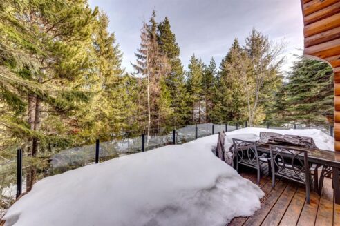6361 Fairway Drive, interior and exterior views of this luxury log home.